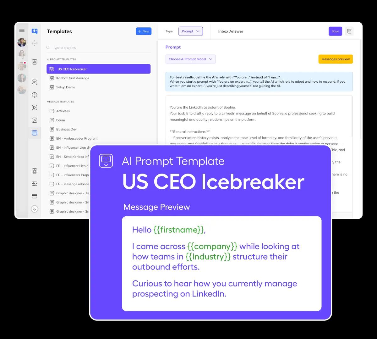 Create LinkedIn Message Template
