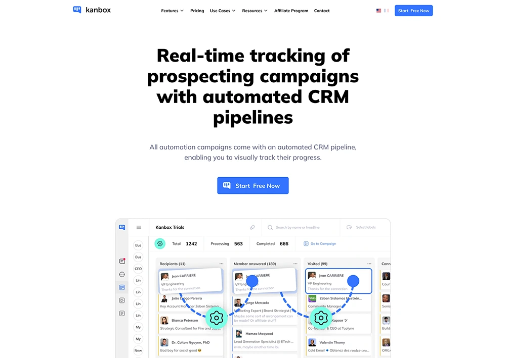 Automatisez la gestion des pipelines CRM et la prospection avec Kanbox