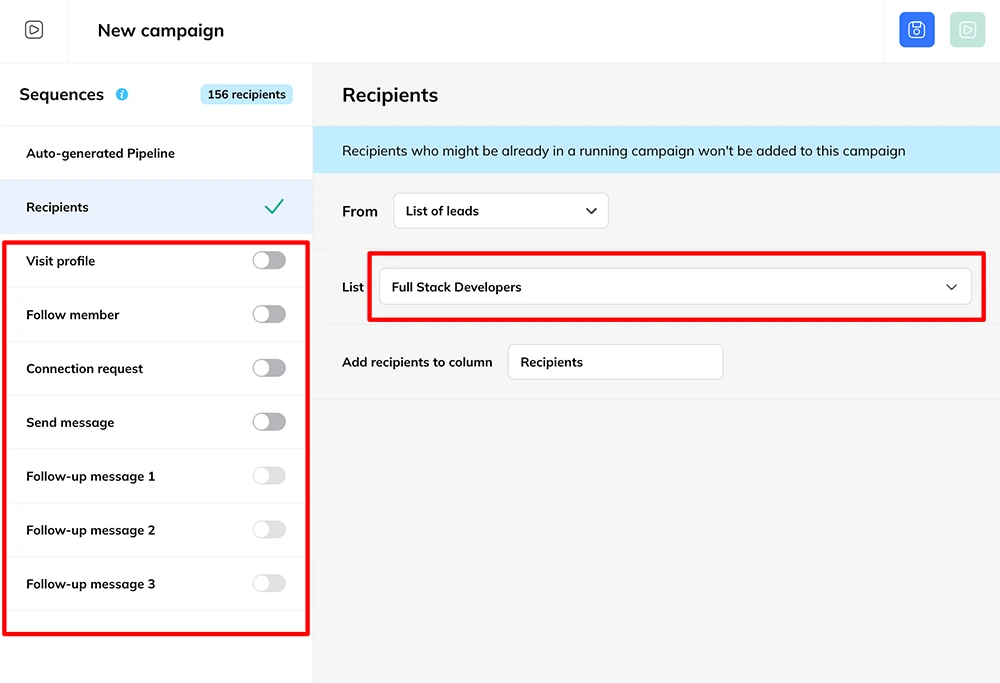 Use a LinkedIn candidate list in Kanbox's automated campaigns