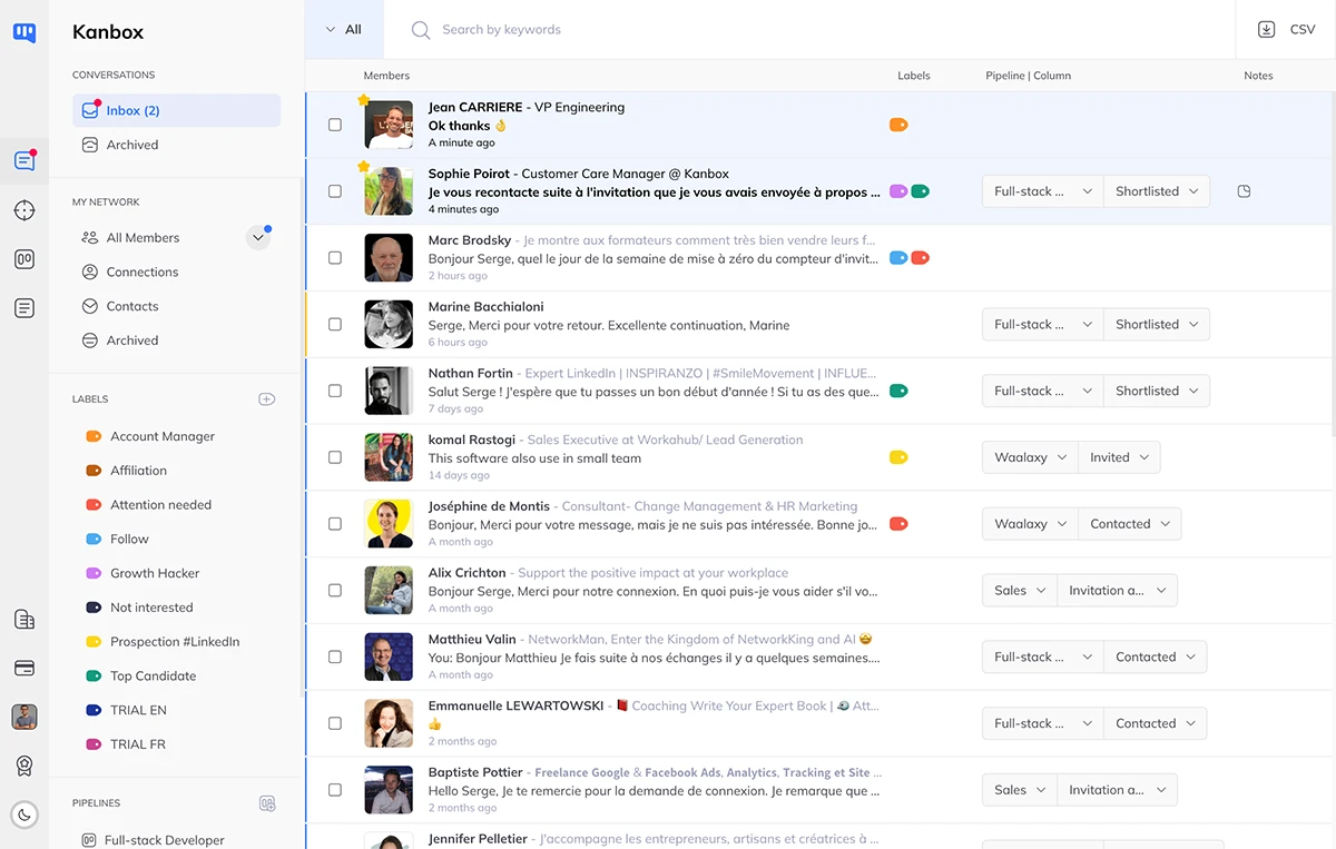 Kanbox est une extension Chrome pour Linkedin et Sales Navigator