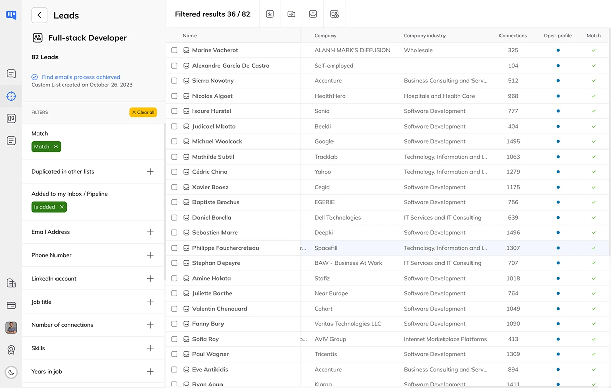 Manage candidates with the Kanbox prospect manager