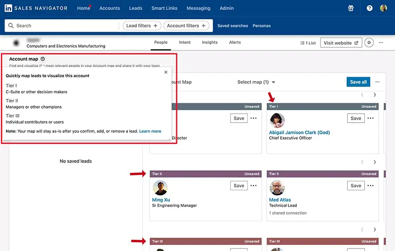 Sales Navigator, Account Mapping