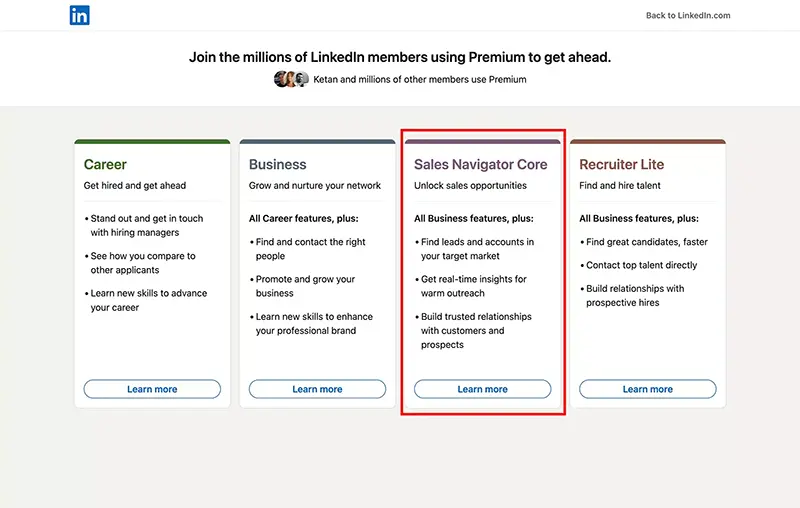 Linkedin Sales Navigator price