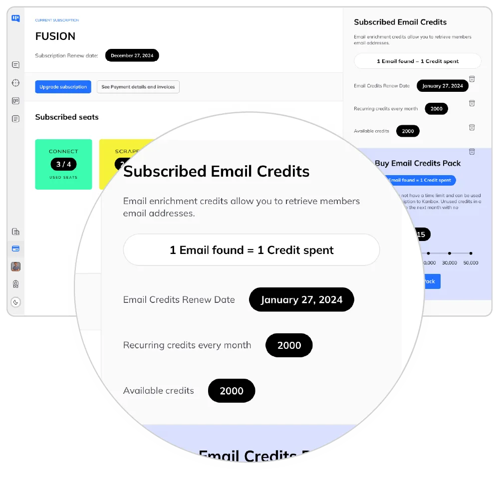 Share Email Credits across all the team to optimize your email outreach flows