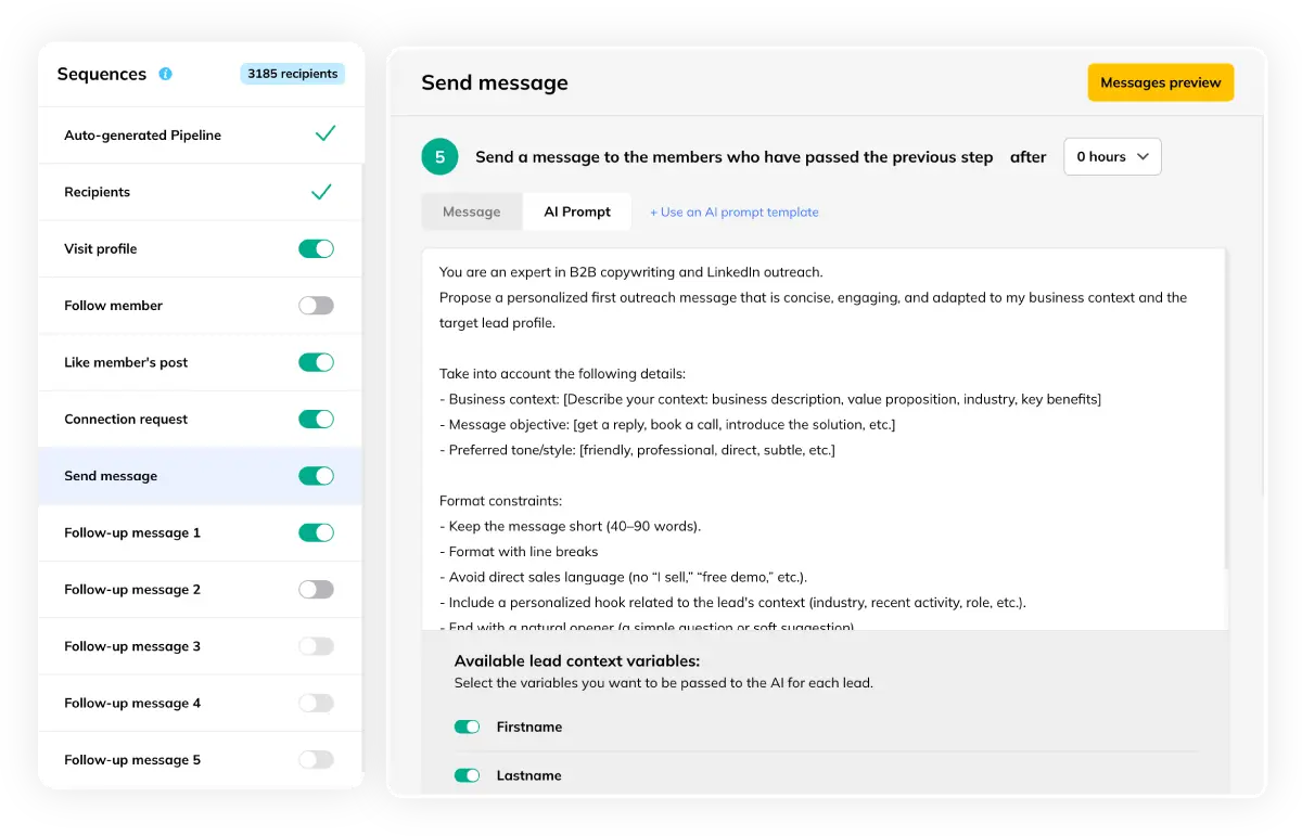 LinkedIn Automation Sequence